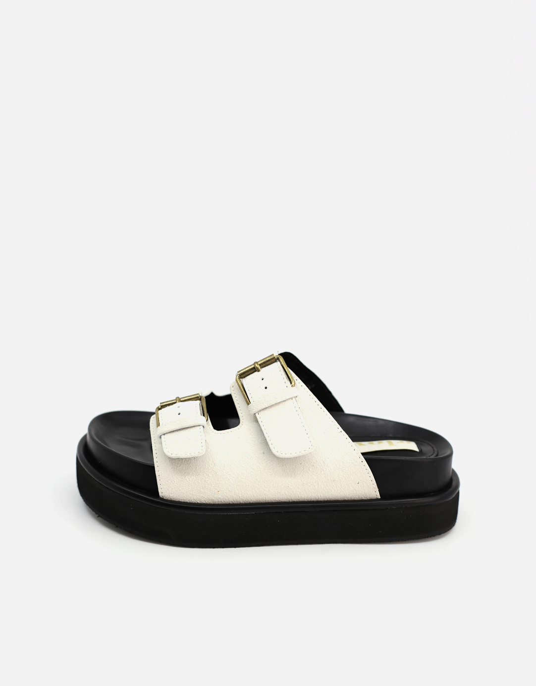 IVORY TWO BUCKLE SLIPPER