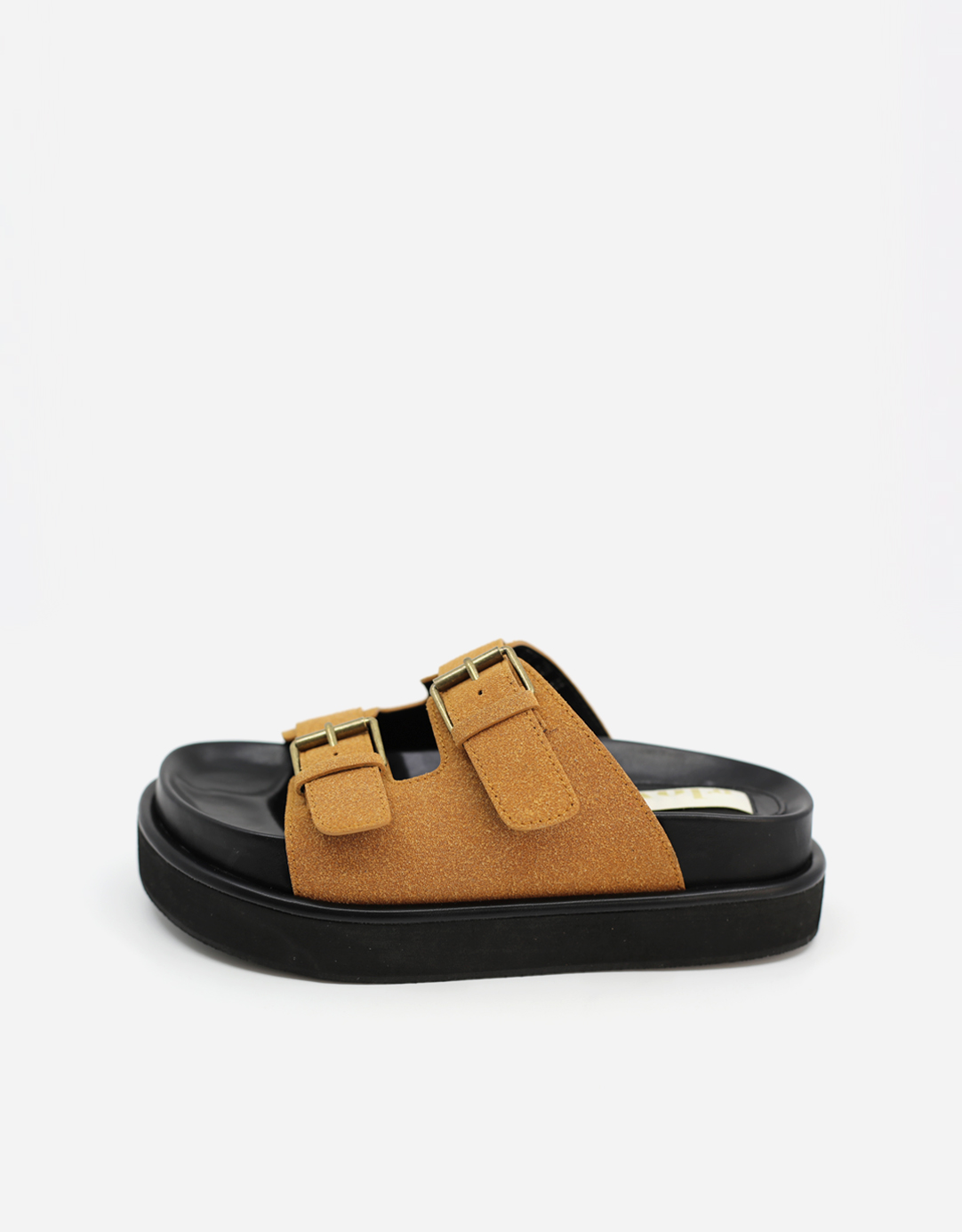 BROWN TWO BUCKLE SLIPPER