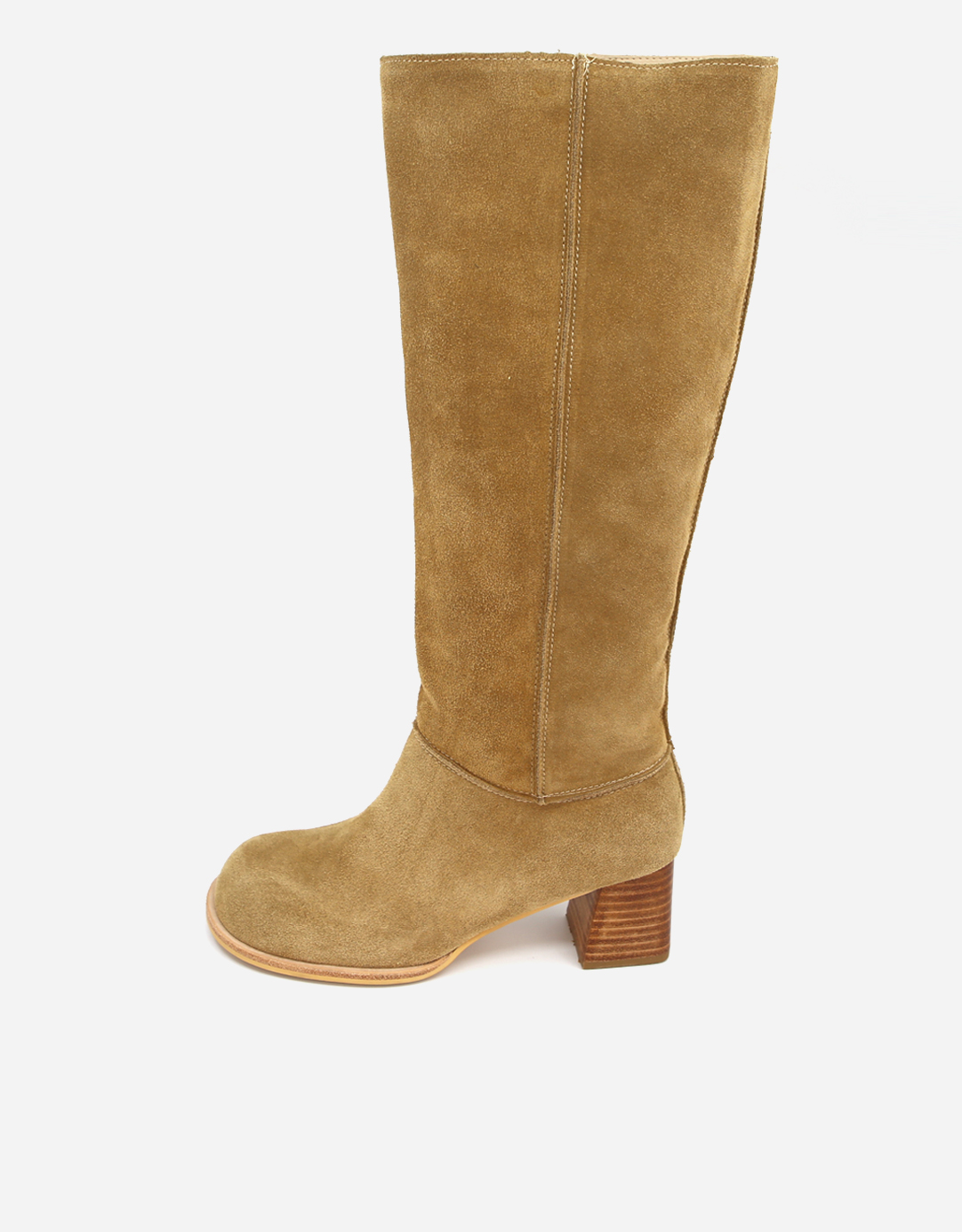 ROUND MIDDLE HEEL LONG BOOTS