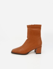 SQUARE ZIPPER ANKLE BOOTS